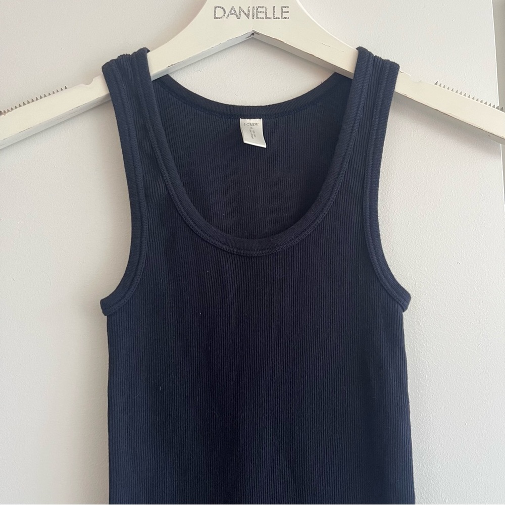 J.CREW Dark Blue Ribbed Tank - Picture 2 of 5